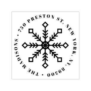 Festliche Snowflake Rücksendeadresse Permastempel