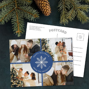 Festliche Snowflake Weihnachten 4 Foto Real Folien Feiertagspostkarte