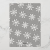 Festliche Snowflake Weihnachtsfeier Folieneinladung (Rückseite)