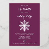 Festliche Snowflake Weihnachtsfeier Folieneinladung (Vorderseite)