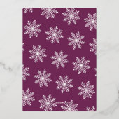 Festliche Snowflake Weihnachtsfeier Folieneinladung (Rückseite)