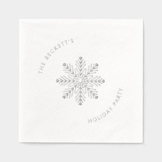 Festliche Snowflake Weihnachtsfeier Servietten Mit Folie (Vorderseite)