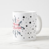 Festliche Snowflake Weihnachtsfeier Tasse (Vorderseite Rechts)