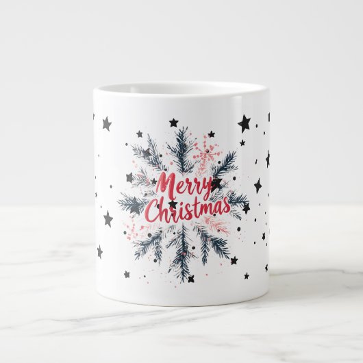 Festliche Snowflake Weihnachtsfeier Tasse (Vorderseite)