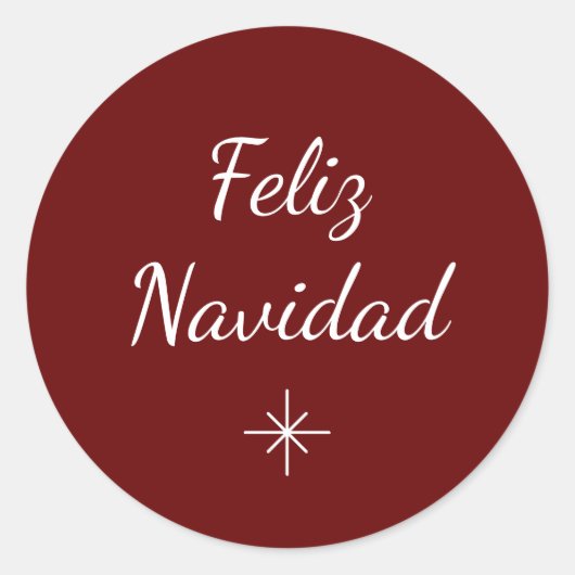 Festliche Snowflake Weihnachtsfeiertag Einfach Rot Runder Aufkleber (Vorderseite)