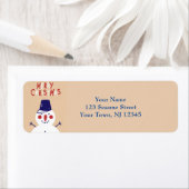 Festliche Snowman-Rücksendeadressen-Aufkleber (Insitu)