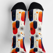 Festliche Socken mit Abstraktem Rot, Orange und Bl (Oben)