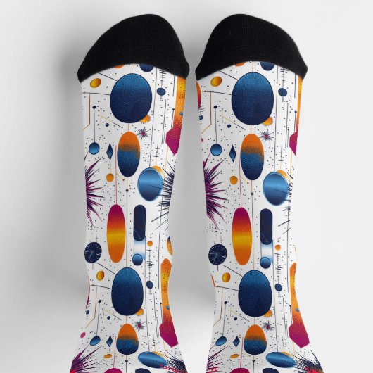 Festliche Spark Burst Socken mit glänzenden Formen (Oben)