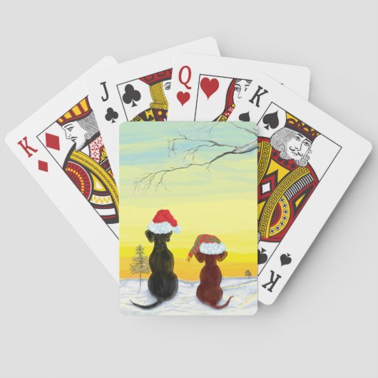 festliche Springador-Hunde Spielkarten (Rückseite)