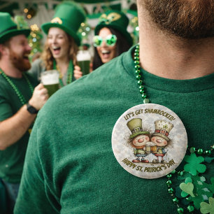 Festliche St. Patrick's Day Charaktere Button
