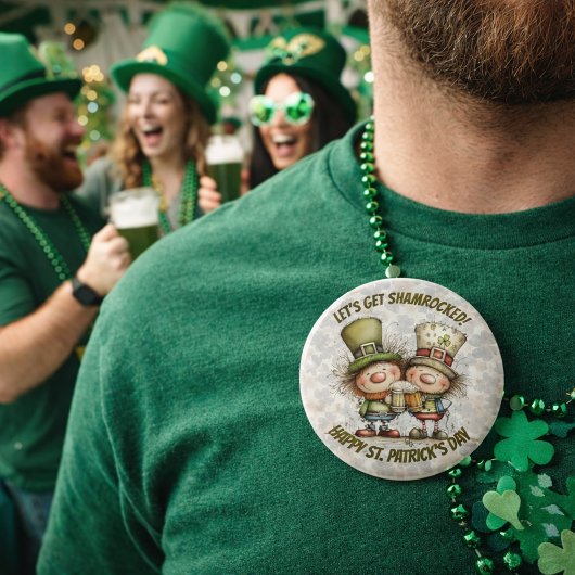 Festliche St. Patrick's Day Charaktere Button