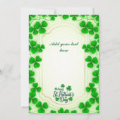 Festliche St. Patrick's Day Party I Kleeblatt-Rand Einladung (Rückseite)