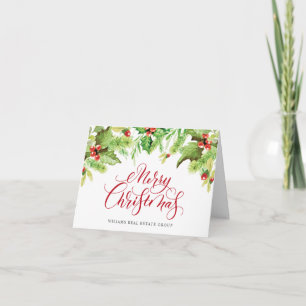 Festliche Stechpalmen-Beeren-Unternehmens-Weihnach Feiertagskarte