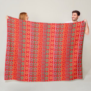 Festliche Sterne rote Fleece-Decke Fleecedecke
