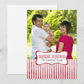 Festliche Streifen Foto Feiertag Gruß Feiertagskarte (Vorne/Hinten)