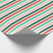 Festliche Streifen Rosa Rosa Rosa Minze Grün Urlau Geschenkpapier (Ecke)