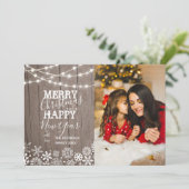 Festliche String Lights Schnee Foto Weihnachten (Stehend Vorderseite)