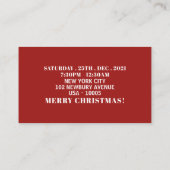 Festliche Strümpfe, Weihnachts-Party-Ticket Einlad Begleitkarte (Rückseite)