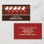 Festliche Strümpfe, Weihnachts-Party-Ticket Einlad Begleitkarte (Vorne/Hinten)