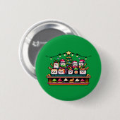 Festliche Sushi Weihnachtsbaum - Niedliche Pixel A Button (Vorne & Hinten)