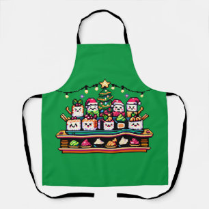 Festliche Sushi Weihnachtsbaum - Niedliche Pixel A Schürze