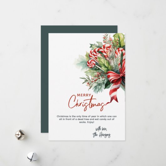 Festliche süße Candy Canes Custom Weihnachten (Vorderseite/Rückseite Beispiel)