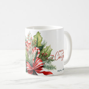 Festliche süße Candy Canes Custom Weihnachten Kaffeetasse
