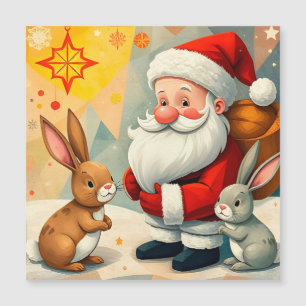 Festliche Szene des Weihnachtsmannes mit Adorable Magnetkarte