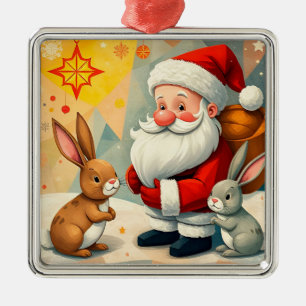 Festliche Szene mit Weihnachtsmann und niedlichen Ornament Aus Metall