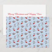 Festliche Tabby-Katze Weihnachtsmuster Feiertagskarte (Vorne/Hinten)