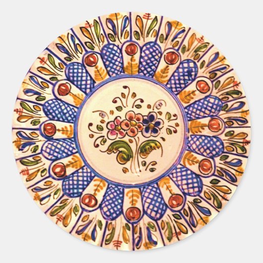 Festliche Talavera Cinco Runder Aufkleber (Vorderseite)