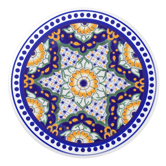 Festliche Talavera Ocho Keramikknauf (Vorderseite)
