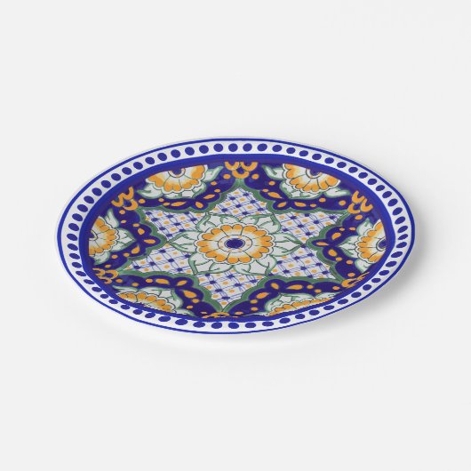 Festliche Talavera Ocho Pappteller (Schrägansicht)