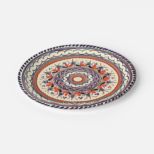 Festliche Talavera Uno Pappteller (Schrägansicht)