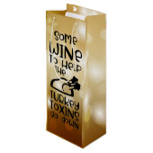 Festliche Tasche Geschenktüte Für Weinflaschen (Rückseite Schrägansicht)