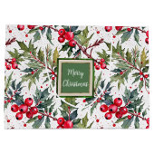 Festliche Taschen aus Holly Botanical Medium Gesch Große Geschenktüte (Rückseite)