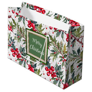Festliche Taschen aus Holly Botanical Medium Gesch Große Geschenktüte