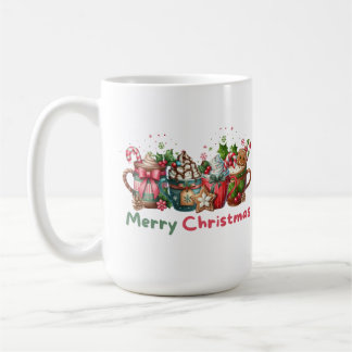 Festliche Tasse Kakao und Leckereien