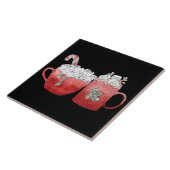 Festliche Tasse mit Marshmallows Fliese (Seite)