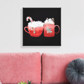 Festliche Tasse mit Marshmallows Leinwanddruck (Insitu (Wohnzimmer))