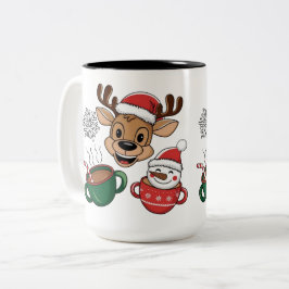 Festliche Tasse Rentier und Snowman