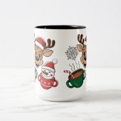 Festliche Tasse Rentier und Snowman (Mittel)
