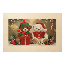 Festliche Teddybären am Weihnachtsfeiertag