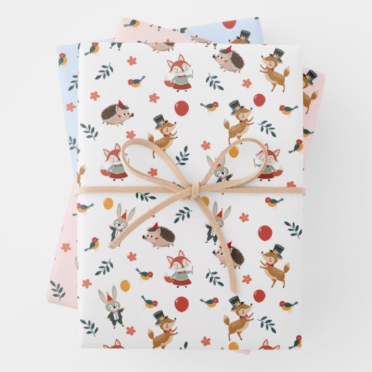 Festliche Tiere Geschenkpapier Set (Beispiel)