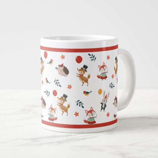 Festliche Tiere Jumbo-Tasse (Vorderseite Rechts)