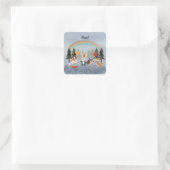 Festliche Tiere Quadratischer Aufkleber (Tasche)