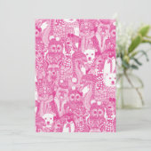 festliche Tiere rosa Feiertagskarte (Stehend Vorderseite)