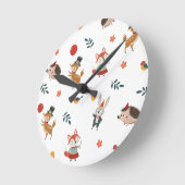 Festliche Tiere Runde Wanduhr (Winkel)