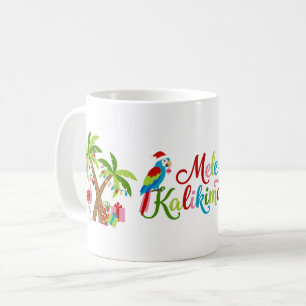 Festliche Tropen Mele Kalikimaka Santa Papagei Pal Kaffeetasse