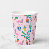 Festliche tropische Weihnachtsmuster Pappbecher (Rückseite)